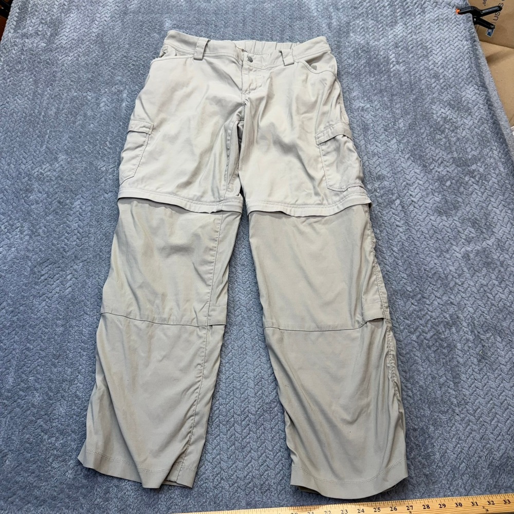 Duluth Trading Co‎ Convertible Cargo Pants Womens 12x31 Tan Nylon Stretch Hiking